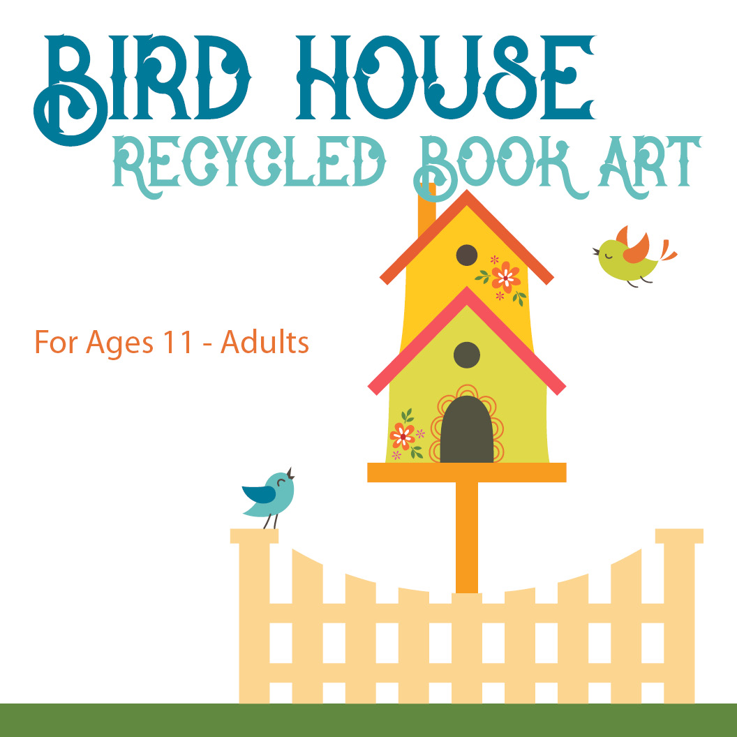 Bird House Recycled Book Art