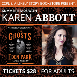 Author Karen Abbott and The Ghosts of Eden Park book cover