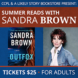 Author Sandra Brown and Outfox book cover
