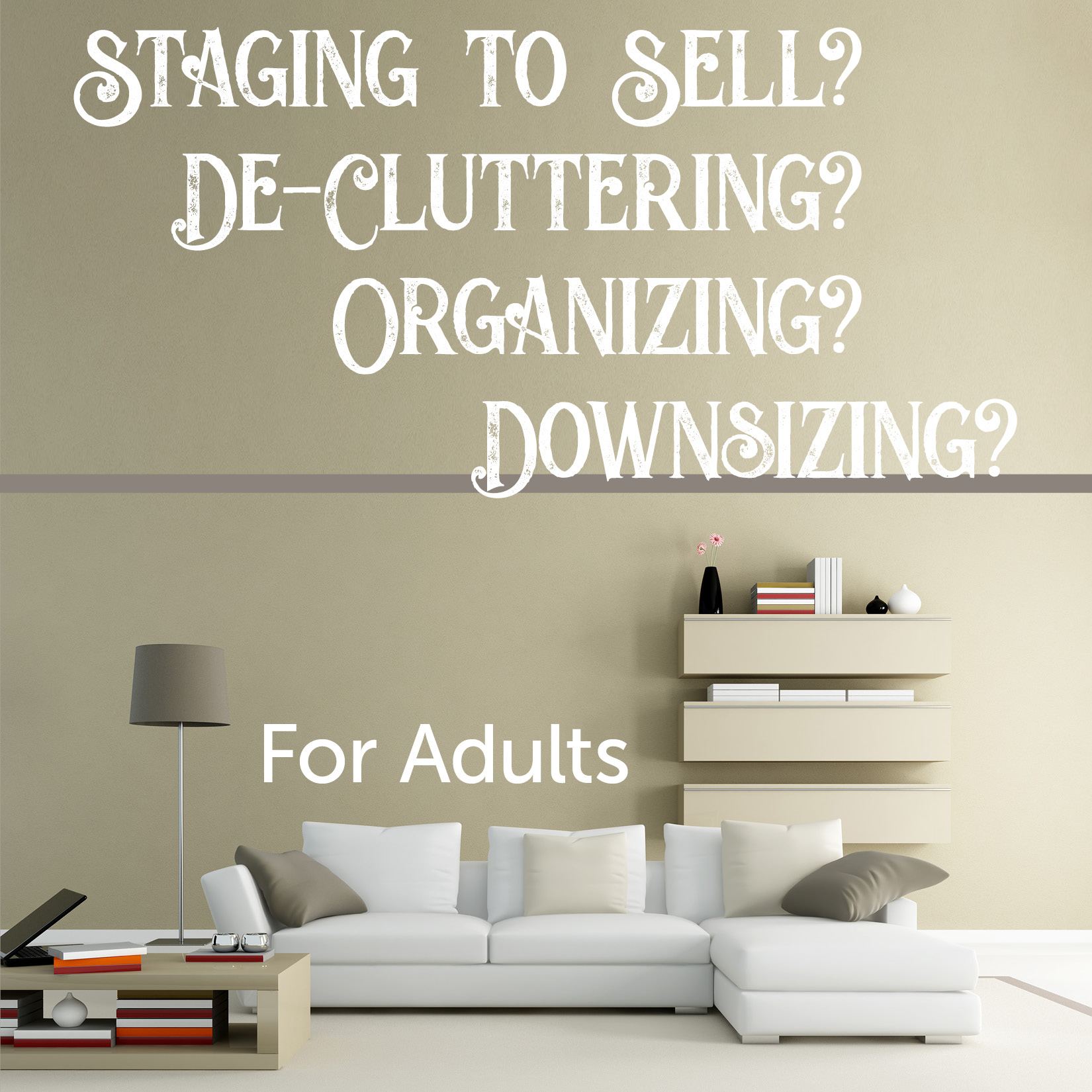 Staging to Sell? De-Cluttering? Organizing? Downsizing?