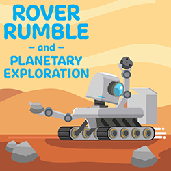 Illustration of a Mars rover collecting rocks