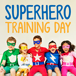 Image of superhero kids in training