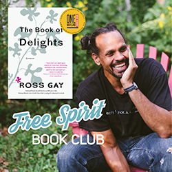 Image of The Book of Delights by Ross Gay and author photo