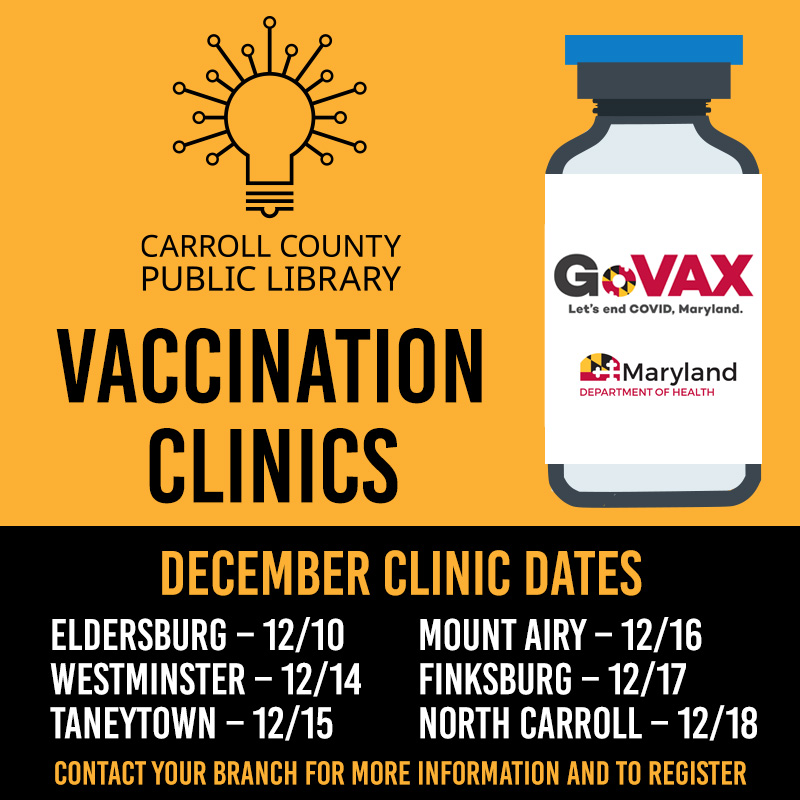 image of vaccine vial with clinic dates