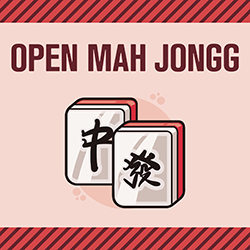 illustration of mah jongg tiles on a red background