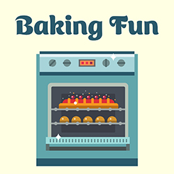 colorful illustration of an oven on a pale yellow background
