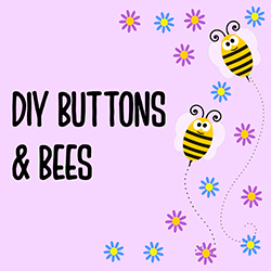 cartoon bees and flowers on a light purple background