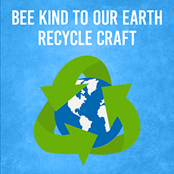 blue Earth with green recycling symbol