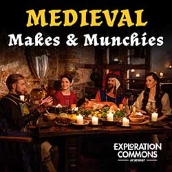 Medieval group having dinner