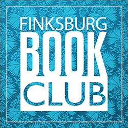 Finksburg Book Club in white letters on a blue textured background
