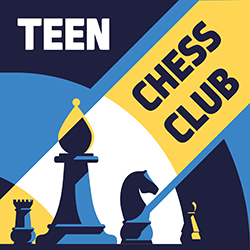 navy blue, light blue, and yellow abstract chess drawing