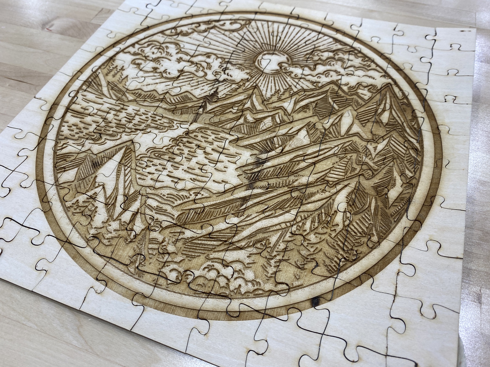 laser engraved puzzle