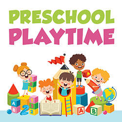 Colorful illustration of diverse preschoolers playing together