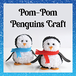 pom-pom penguins with felt scarves