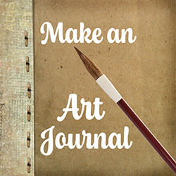 A craft paper journal with an illustration brush on top