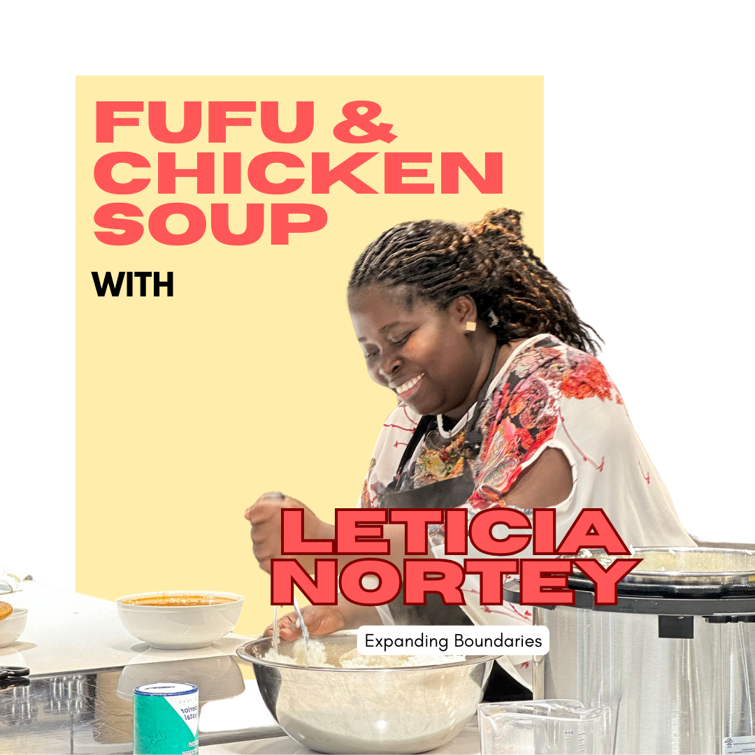 Leticia Nortey mixing food in kitchen