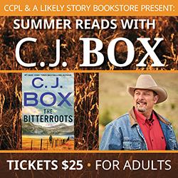 Author CJ Box and The Bitterroots book cover