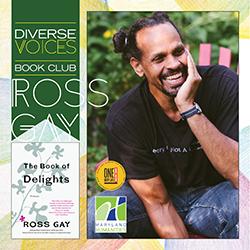 Image of The Book of Delights by Ross Gay and author photo