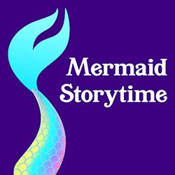 rainbow mermaid tale on dark blue background