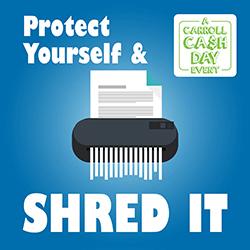 A paper shredder with paper inserted