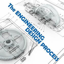 An engineering sketch of gears on a white background