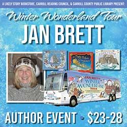 Photo of Jan Brett and book covers