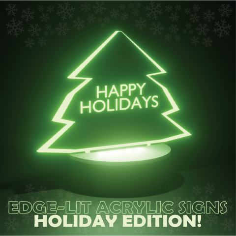 Edge lit acrylic holiday tree