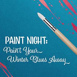 A blue and red background with a white paintbrush