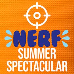 Nerf target icon with an orange foam background