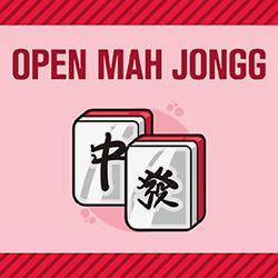 red mah jongg tiles on a light red background
