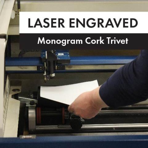 Laser Engraved Monogram Cork Trivet
