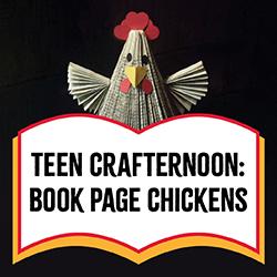 a chicken made out of a book