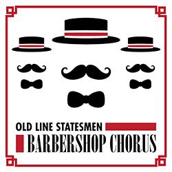 Traditional barbershop quartet symbols consisting of straw hat, moustache, and bow tie