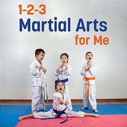 a group of 4 kids practicing martial arts