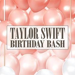 Taylor Swift Birthday Bash pink and white balloons background