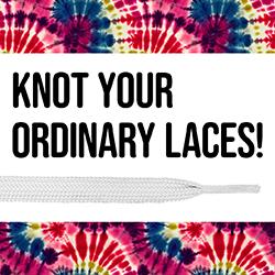 shoelace and tie-dyed background