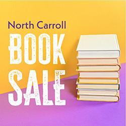 A small stack of books on a yellow and purple background.