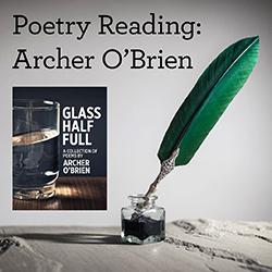 a quill and ink pot with "Glass Half Full" cover