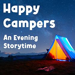 a camping tent lit up at night