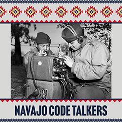 Two uniformed individuals using a 2-way radio