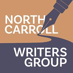 North Carroll Writers Group line drawing of pen nib and ink trail.