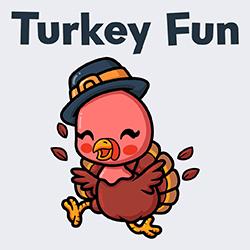 a small cartoon turkey running