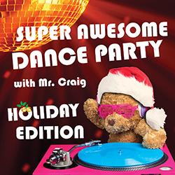 DJ Teddy Bear wearing headphones and sunglasses spinning blue vinyl on a pink turntable with a disco ball in the background