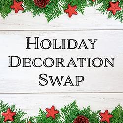holiday decorations on a light wood background