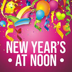 party streamers and balloons on a pink background