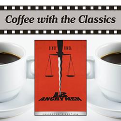 12 Angry Men movie cover over cups of coffee on a white background