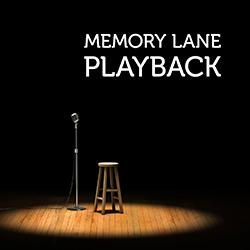 Spotlight on a barstool and a microphone onstage in a dark room