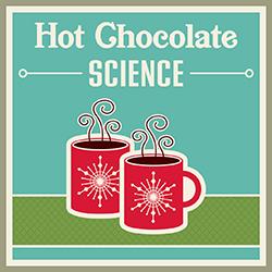 an illustration of mugs of hot chocolate on a blue background