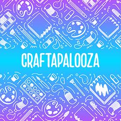 craft supplies on a blue and purple gradient background