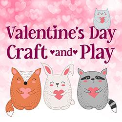 Illustration of woodland animals holding Valentine's hearts